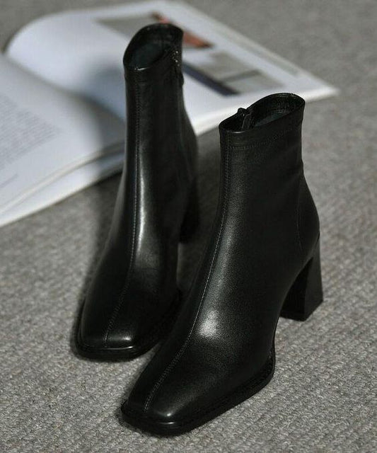 Faux Leather Boots with Zipper